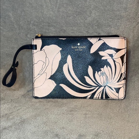 Kate Spade Black and Pink Floral Wristlet - Picture 2 of 9